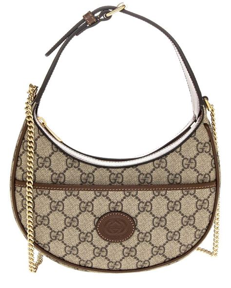 gucci print half moon hobo bag|GUCCI GG Supreme Monogram Les Pommes Small Ophidia Half .